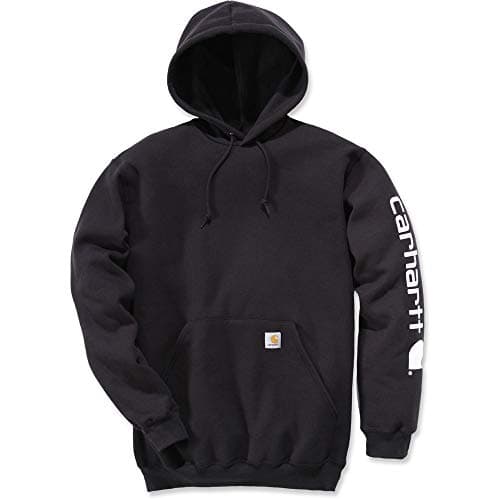 Carhartt Men's Midweight Signature Sleeve Logo Hooded Sweatshirt