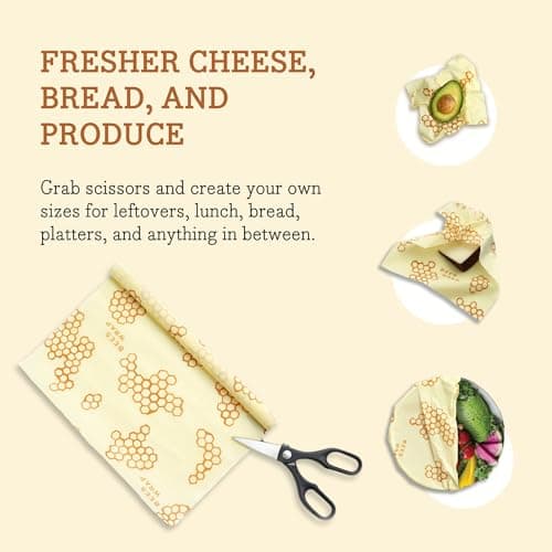 Bee's Wrap Beeswax Wraps for Food - Cut to Size 14x52" Wax Paper Roll - Made in USA Reusable Waxed Paper & Bowl Covers - Organic & Eco-Friendly Alternative to Aluminum Foil & Plastic Wrap, Honeycomb