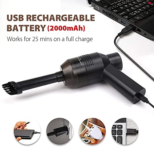 New Cordless Mini Computer Vacuum, Portable Vacuum Cleaner Keyboard Cleaner Kit - Cleaning Dust, Hairs, Crumbs, Scraps, Ash for Laptop, Keyboard, Computer,Car, Pet House, Sewing Machine