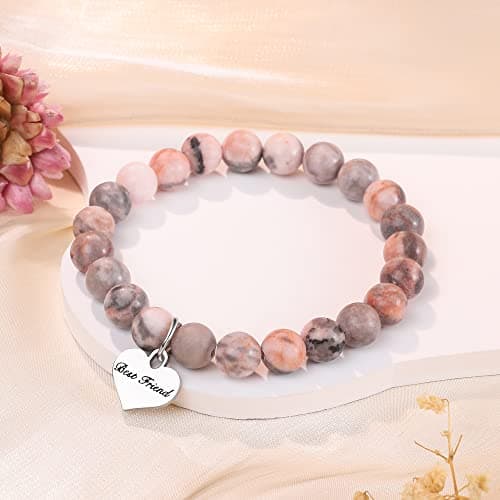 MFTRADING Beaded Bracelet for Women Inspirational Gifts to My Mom Daughter Gramdma Sister Best Friends Birthday Gift Nature Stone Bracelet