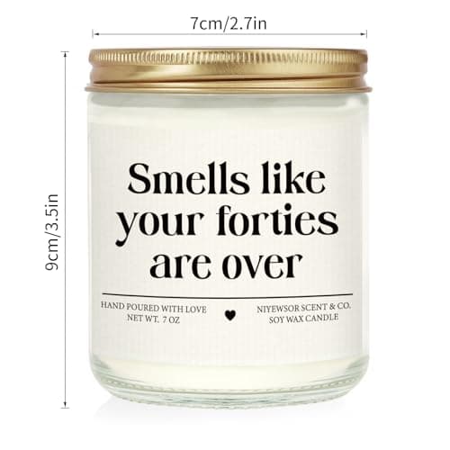 Niyewsor 50th Birthday Gifts for Her Him, Fifty Birthday Candle, 1975 50th Birthday Decorations for Women Men, 50 Year Old Bday Gifts for Friend, Sister, Mom, Dad, Handmade, 7oz