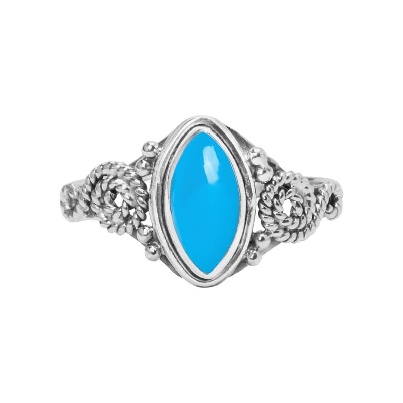 Blue Chalcedony Stone Ring, 925 Sterling Silver Ring Statement Ring For Women - Girls, 5X10mm Natural Marquise Shape Gemstone Ring, Christmas Gifts, Gemstone Ring Size US 10 Handmade Ring