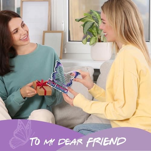 Best Friend Birthday Gifts for Women, Butterfly Gift for BFF Bestie Bestfriend, Friendship Gifts for Women, Small Gifts for Female Friend Ideas, Friend Decorative Signs Plaques