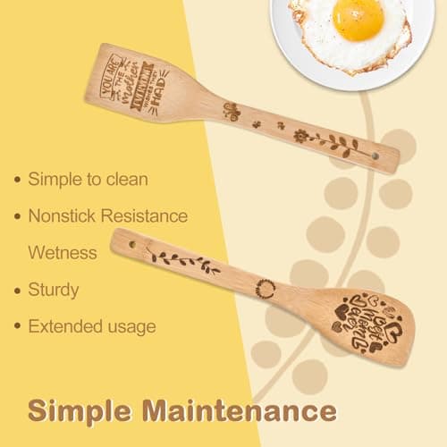 Mothers Day Mom Gifts for Mom Grandma Wife from Husband Daughter Son -Wooden Cooking Spoons Set - Mother's, Christmas,Birthday, Anniversary Kitchen Cooking Presents Ideas for Women Her