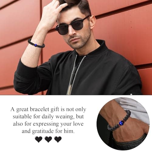 Bracelets Gifs for Friend Brother Husband Dad Brother in Law Son in Law Uncle Son Grandson Nephew, Birthday Christmas Valentines Fathers Stocking Stuffers Gifts for Men Boys Him with Sentimental Card