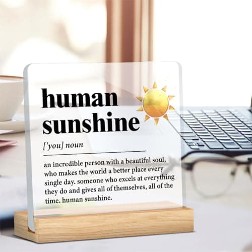 Human Sunshine Motivational Gift for Women Men, Employee Appreciation, Coworker Leader Teacher Coach Mentor, Definition Acrylic Desk Sign Decor