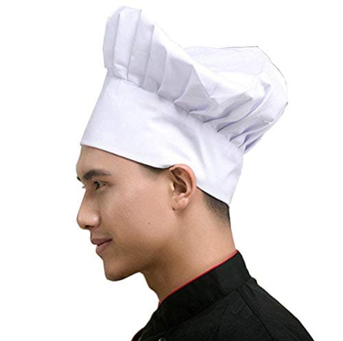 Hyzrz Chef Hat Adult Adjustable Elastic Baker Kitchen Cooking Chef Cap for Adult/Kids