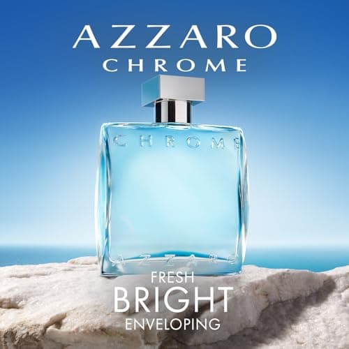 Azzaro Chrome Eau de Toilette - Fresh Aquatic Mens Cologne - Citrus, Woody, Musky Fragrance -Fresh Notes of Bergamot - Everyday Wear - Classic Summer Beach Scent - Luxury Perfumes for Men