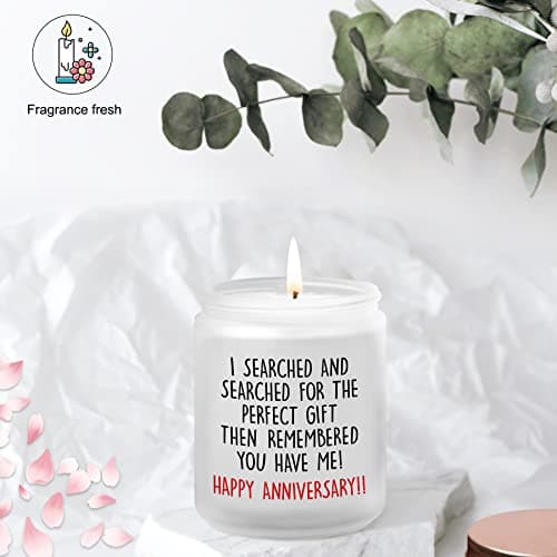 Happy Anniversary Candles Gifts for Her Him Couple- 1, 2, 5, One Year Anniversary Romantic Gifts for Wife Husband Girlfriend Boyfriend
