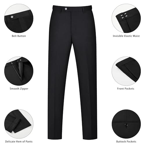 Mens Suit 2 Piece Suits for Men One Button Slim Fit Solid Jacket & Pants Tuxedo Set Business Wedding Party