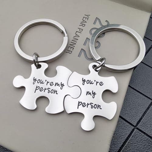 Couple Gifts Keychain My Person Love You Puzzle Piece Heart Keychain His Crazy Her Weirdo Valentines Day Him Boyfriend