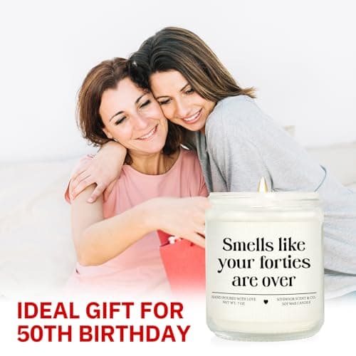 Niyewsor 50th Birthday Gifts for Her Him, Fifty Birthday Candle, 1975 50th Birthday Decorations for Women Men, 50 Year Old Bday Gifts for Friend, Sister, Mom, Dad, Handmade, 7oz