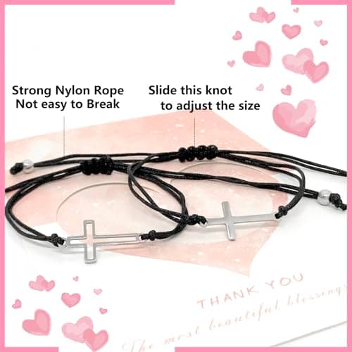 Couples Bracelets Matching Bracelets for Couples Relationship Bracelets for Bf and Gf Cross Bracelet for Best Friends for Him and Her Boyfriend Girlfriend Bracelets