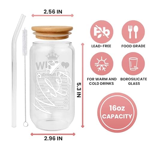 Gifts for Wife from Husband - Wedding Anniversary for Women, Birthday, Mothers Day, Christmas Wife Gifts for Her - Romantic Love Gift for Her - 16 Oz Can Glass