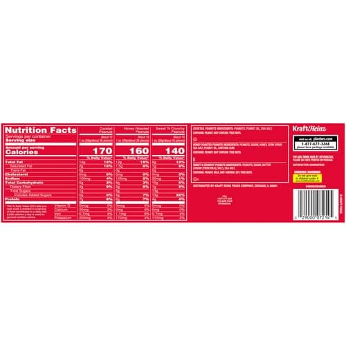 PLANTERS Peanuts Holiday Trio Pack - Snacks Variety Pack for Adults with Sweet n Crunchy, Honey Roasted, and Cocktail Peanuts (3 Count Canisters)