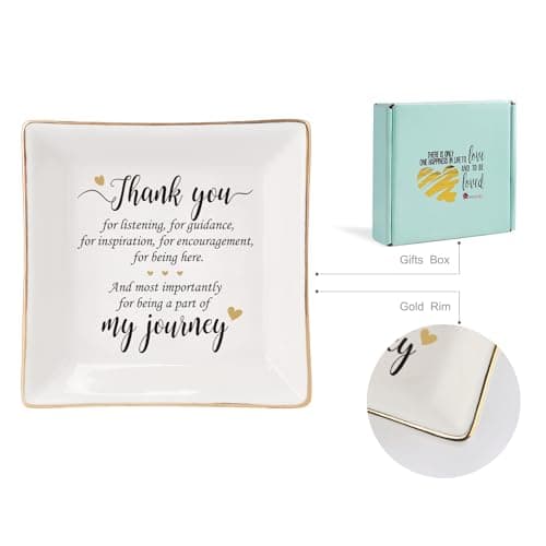 HOME SMILE Ceramic Ring Dish Jewelry Tray for Mom Sister Friends