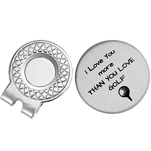 Golf Ball Marker with Magnetic Hat Clip Golf Gift for Husband Boyfriend Dad - I Love You More Than You Love Golf' - Golf Accessories for Men - A Perfect Mens Gift for Golf Lovers
