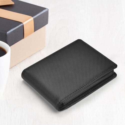 Slim Rfid Leather Wallet for Men: Stocking Stuffers Birthday Gifts for Men Him Boyfriend Husband Grandpa Minimalist Travel Wallet Gifts Ideas for Christmas Anniversary Valentines Fathers Day