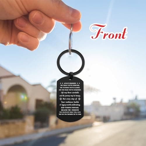 ENGZHI Motivational Keychain for Men, Inspirational Gift for Him, Get Well Soon Encouragement Daily Affirmation Present​