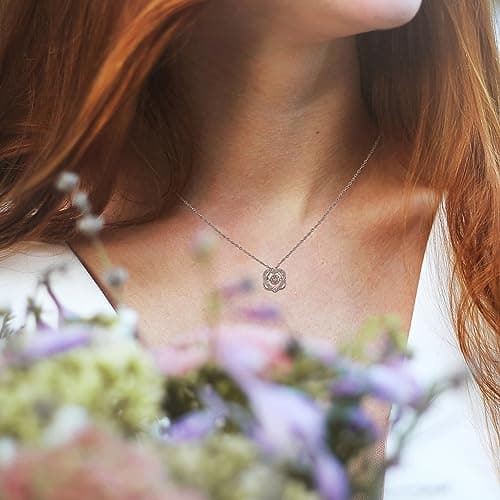 Sons Girlfriend Necklace from Mom, To my Son's Girlfriend Gifts, Sterling Silver Two Interlocking Infinity Double Heart Necklace, Valentine's Day Jewelry Birthday Gift