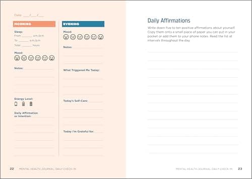 Mental Health Journal: Daily Check-In: 70 Days of Reflection Space to Track Your Moods, Intentions, and Well-Being