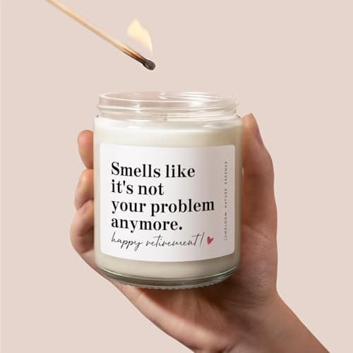 Retirement Gift for Woman, Men - 9oz Lavender Scented Soy Wax Candle- Best 2025 Retired Gifts for Women, Men, Friends, Coworker, Teacher, Funny Retirement Candle Decoration