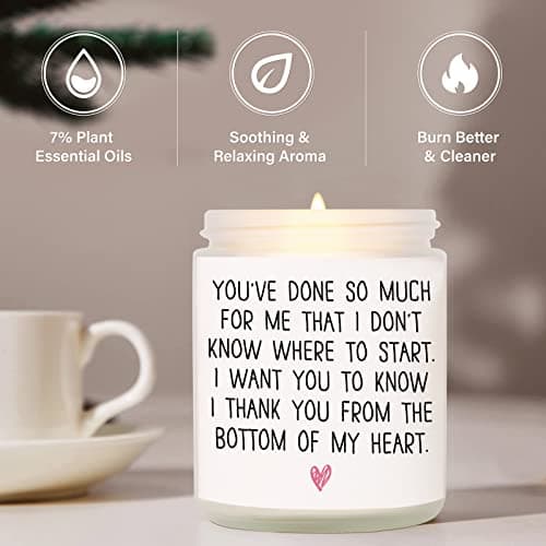 BAUBLEDAZZ Thank You Gifts for Women, Thank You Candle- Handmade Lavender Natural Soy Wax Candle (7oz)- Appreciation Gifts for Friends, Coworker, Men, Hostess