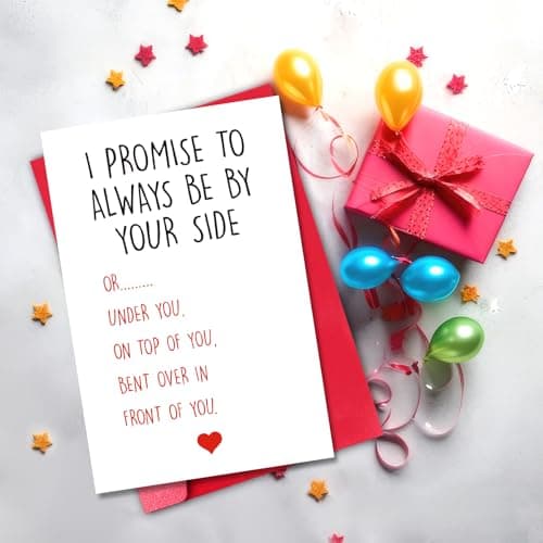 Funny Anniversary Card for Boyfriend Husband, I Promise to Always Be By Your Side Card, Hilarious Gift for First Second Third Year Anniversary (Top or Under)