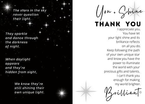 Handmade Iridescent Stained Glass Star With Heartfelt Thank You Message - Thank You Gift For Someone Special/Appreciation Gift/Gratitude Gift for Friends, Neighbors/Colleagues (Thank You)