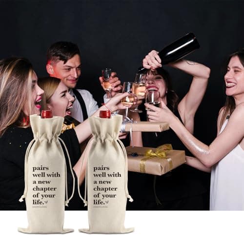 1 Pcs Funny New Chapter Wine Bag New Beginnings Gifts for Women Men Farewell Gifts for Friends Going Away Gifts for Coworkers Women Men Moving Away Gifts for Friends New Teacher Gifts