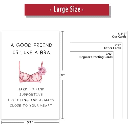 Funny Best Friend Birthday Gifts Cards for Women, Bestie Definition Card,Happy Birthday Gift for BBF Sister, Great Friendship Card for Her -“A Good Friend Is Like A Bra”