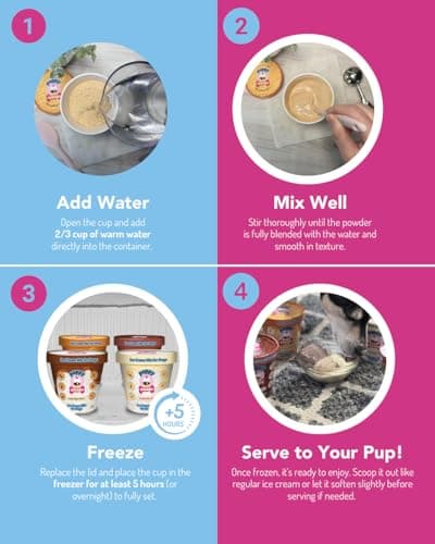 Dog Ice Cream Mix (Maple Bacon Flavor), 4.65 oz - Just Add Water and Freeze at Home, Powder Mix with Ice Cream Cup and Reusable Lid - Made in USA