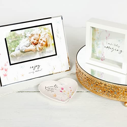 Pavilion Gift Company - Friend - Ceramic Heart-Shaped Keepsake Dish, Watercolor Floral Design, Valentines Day Gift For Girlfriend, Unique Gifts for Friend, Trinket Dish, Ring Holder, Jewelry Dish