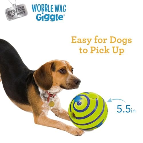 Wobble Wag Giggle Ball | Rolling Enrichment Toy for Fun Playtime, Interactive Play for Indoor or Outdoor, Keeps Dogs & Puppies Large, Medium or Small Busy & Moving, As Seen on TV | Pack of 1