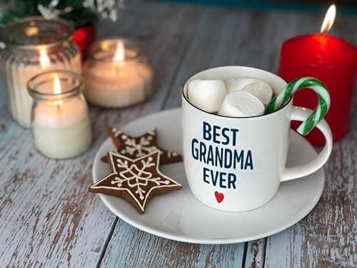 Triple Gifffted Worlds Best Grandparents Coffee Mugs for Grandma and Grandpa, Gifts Ideas From Grandkids, Grandchildren, New First Time Grandparent Announcement Christmas Valentines Day, Ceramic 380ml