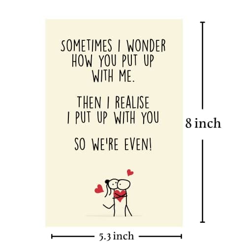 Cheerin Funny Greeting Card with Envelope - Anniversary Card - Romantic Birthday Card - Hilarious Gifts for Him Her Girlfriend Boyfriend Wife Husband