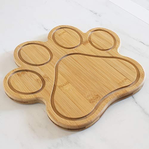 Totally Bamboo Paw Shaped Bamboo Wood Cutting Board and Charcuterie Board, Great Gift for Dog and Cat Lovers