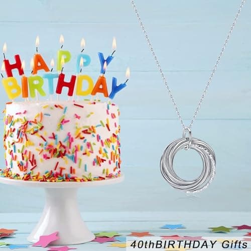 IEFLIFE Birthday Gifts for Women, Sterling Silver Necklaces, 40th 50th 60th 70th 80th 90th Birthday Necklace, 40 50 60 70 80 90 Years Old Birthday Gifts, 4 5 6 7 8 9 Decade Birthday Jewelry for Women
