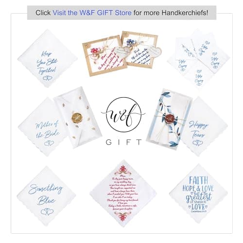 W&F GIFT Something Blue Wedding Gift Embroidered Handkerchief | Keep Your Shit Together! | Wedding Day Bride Gift