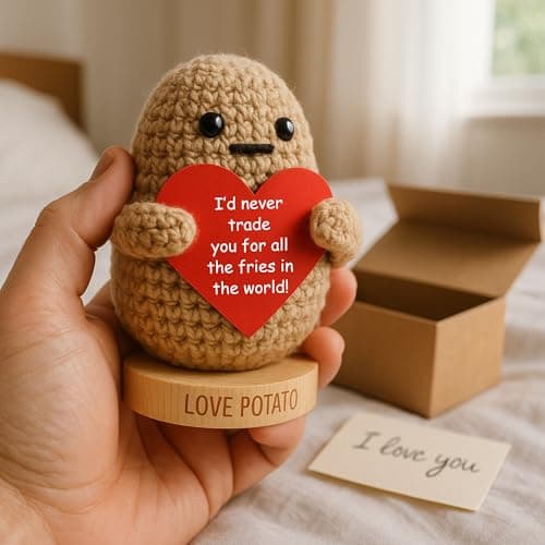Gift for Husband or Boyfriend - Cute Potato Crochet with 30 Romantic Signs for Him | I Love You Gift Idea for Couples Anniversary, Engagement | Birthday Gift for Men from Wife or Girlfriend