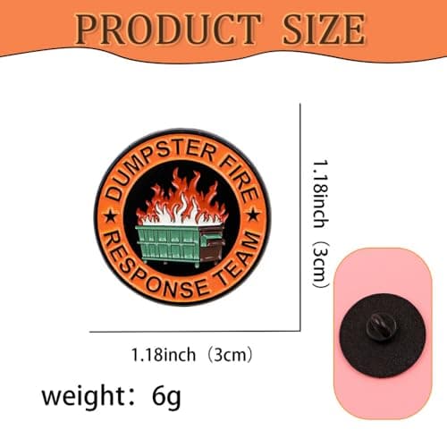 1Pcs/5Pcs/10Pcs Dumpster Fire Enamel Pins Response Team Alloy Badges for Jackets Hilarious Gifts for Coworkers Team Members