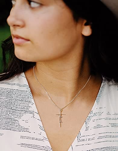Lcherry Faith Cross Pendant Necklace for Women Religious Christian Jewelry Mother's Day Gifts for Women
