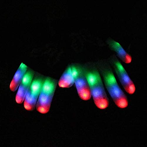 Luwint LED Light Up Rave Gloves for Adults & Teens, Flashing Party Accessories Gift Ideas​ for Halloween Christmas Dance