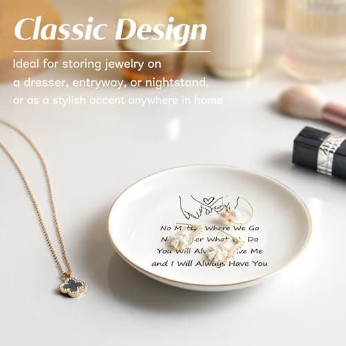Best Friend Birthday Gifts for Women Ceramic Jewelry Dish, Long Distance Friendship Gifts for Women, Galentines Day Gifts for Friends Bestie Coworkers Classmates