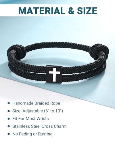 UNGENT THEM Cross Bracelet Happy 8-16th Birthday Gifts for Him Son Grandson Nephew