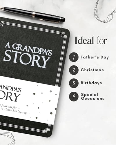 Grandpa's Life Story Journal (Hardcover): A Meaningful Keepsake for Grandpa to Share His Journey & Memories, Book Includes 250+ Prompt Questions, Sentimental Gift for Father's Day, Birthday, Christmas