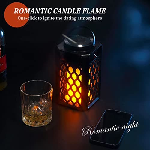 Outdoor Bluetooth Speakers Waterproof Portable Led Flame Speaker with Torch Atmosphere 10w Enhanced Bass for Patio Porch Garden Home Backyard Decor, Gifts for Men Women Couples Dads Moms