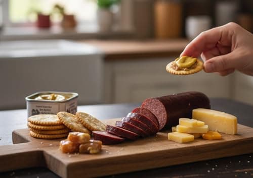 Dan the Sausageman Northwest Necessities Snack Gift Basket – Gourmet Meat & Cheese Summer Sausages, Mustard & Sweet Treats Set – 11-Items Holiday Box