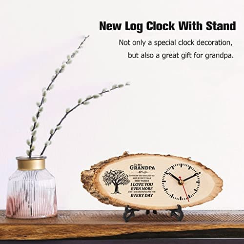 BeauGift Gifts for Grandpa Wooden Clock, Birthday Gifts for Grandpa from Granddaughter Grandchild, Best Grandpa Ever Gifts to My Grandpa Gifts