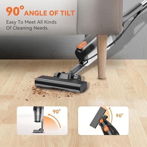 Vazone R6X Corded Stick Vacuum Cleaners for Home, 30Kpa Powerful Suction Stick Vacuum with 16Ft Cord, 2 in 1 Lightweight Handheld Vacuum Cleaner for Hardwood Floor Pet Hair